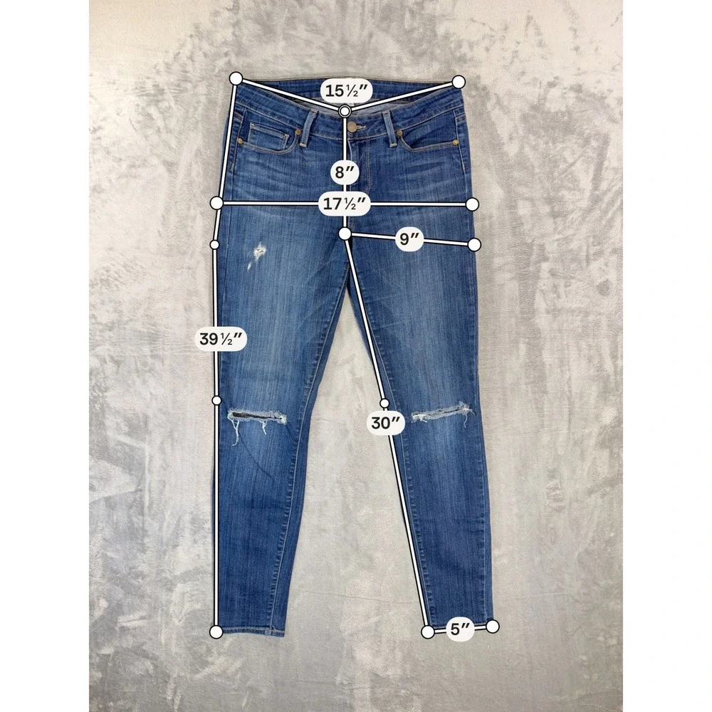 Paige Verdugo Ultra Skinny Jeans Women's Size‎ 29 Blue Dark Wash Distressed
